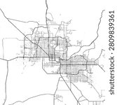 Vector Street Map of Phoenix Arizona – Black and White Minimalist City Road Map