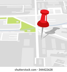 Vector street map with pin, gps