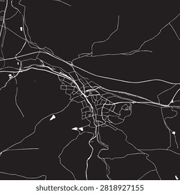 Vector Street Map of Pleven Bulgaria Black and White Minimalist City Road Map