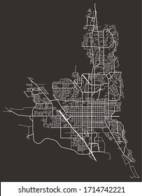 Vector street map of Provo, Utah, USA, with major and minor roads from GPS traces