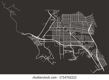 Vector street map of Richmond, California, USA, with major and minor roads from GPS traces