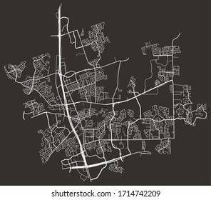 Vector street map of Round Rock, Texas, USA, with major and minor roads from GPS traces
