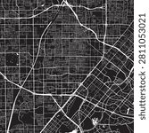 Vector Street Map of Santa Ana California – Black and White Minimalist City Road Map
