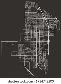 Vector street map of Santa Maria, California, USA, with major and minor roads from GPS traces svg