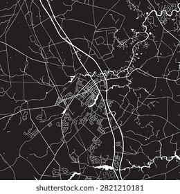 Vector Street Map of Smyrna Delaware Black and White Minimalist City Road Map