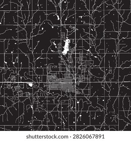 Vector Street Map of Stillwater Oklahoma Black and White Minimalist City Road Map