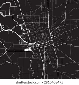Vector Street Map of Stockton California – Black and White Minimalist City Road Map