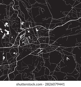 Vector Street Map of Tarnow Poland Black and White Minimalist City Road Map