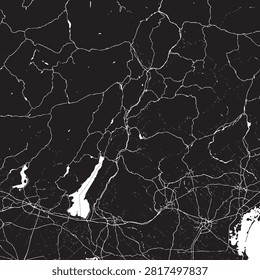 Vector Street Map of Trento Italy – Black and White Minimalist City Road Map