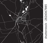Vector Street Map of Yambol Bulgaria Black and White Minimalist City Road Map