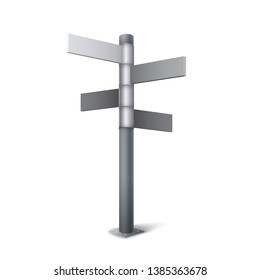 Vector street sign direction icon on white isolated background.