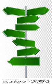 Vector Street Signs. Vector illustrationof 3 way Street Signs pointing in opposite directions.