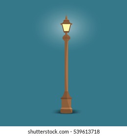 Vector Streetlight with flat color style design. Isolated vector