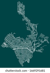 Vector streets road map of Glendale, California, USA