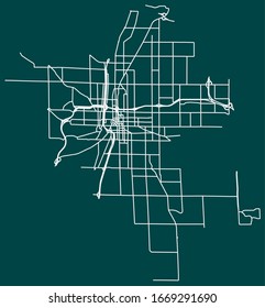 Vector streets road map of Grand Rapids, Michigan, USA