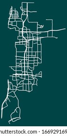 Vector Streets Road Map Of Grand Prairie, Texas, USA