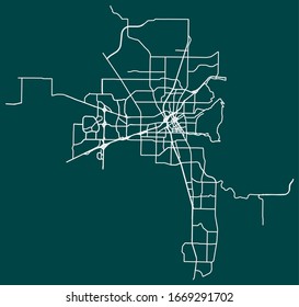 Hoja de ruta de las calles vectoriales de Huntsville, Alabama, Estados Unidos