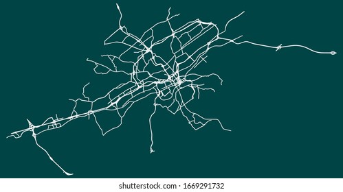 Hoja de ruta de las calles vectoriales de Knoxville, Tennessee, Estados Unidos