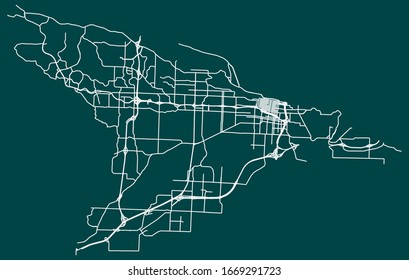 Vector streets road map of Little Rock, Arkansas, USA