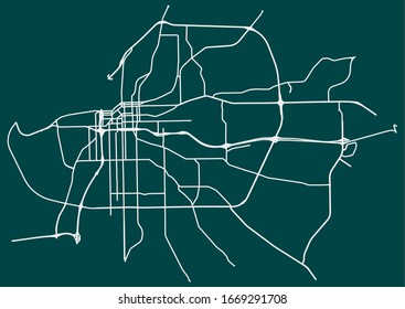 Vector streets road map of Montgomery, Alabama, USA