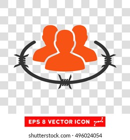 Vector Strict Management EPS vector icon. Illustration style is flat iconic bicolor gray and orange symbol on a transparent background.