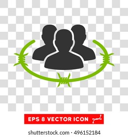 Vector Strict Management EPS vector icon. Illustration style is flat iconic bicolor eco green and gray symbol on a transparent background.