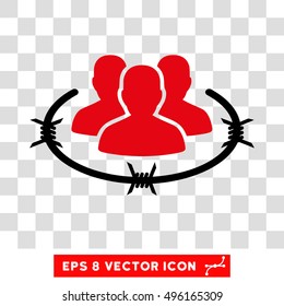 Vector Strict Management EPS vector pictogram. Illustration style is flat iconic bicolor black and intensive red symbol on a transparent background.