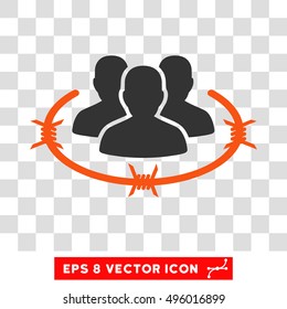 Vector Strict Management EPS vector pictograph. Illustration style is flat iconic bicolor orange and gray symbol on a transparent background.