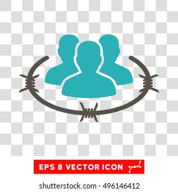Vector Strict Management EPS vector pictograph. Illustration style is flat iconic bicolor grey and cyan symbol on a transparent background.