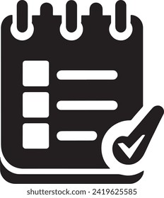 The vector is a striking black icon depicting a shopping bag with a check mark verification badge. 
