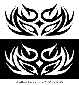 Vector striking tribal tattoo design with bold lines and sharp edges, perfect for body art.