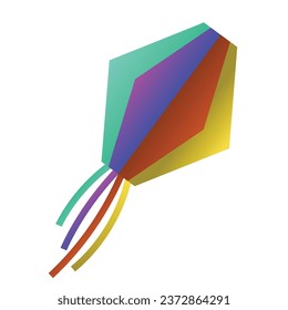 Vector string kite icon flat illustration of string kite vector icon for web design.