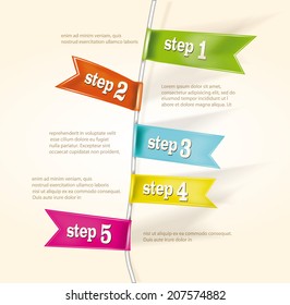 Vector strip with colorful numbered flags