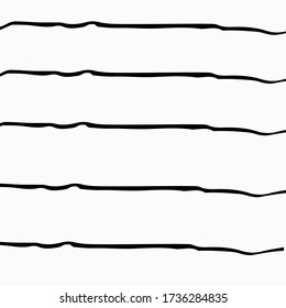Vector Strip Hand Ornament. Stylish Pen Handdrawn Wallpaper. Sketchy Strip Pencil Fabric. Linear Halftone Textile. Repeat Pen Black Paint. Trendy 