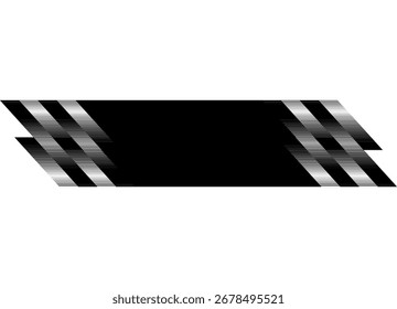 Vector strip for text, black on white background with decorative two edges. Vector pattern on white background. Design element. Vector background for packaging, advertising, covers.