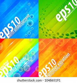 Vector stripe background abstract square, set of four