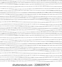 Vector stripe background. Thin stripes pattern created digitally with a tablet. Seamless hand drawn print. Irregular composition. Black and white illustration