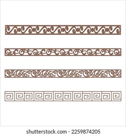vector of stripe, border design eaves for CNC cutting plasma laser cutting eaves used for exteriors on the roof. Seamless vector lotus flower border design