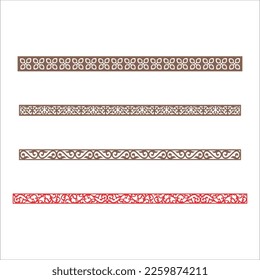vector of stripe, border design eaves for CNC cutting plasma laser cutting eaves used for exteriors on the roof. Seamless vector lotus flower border design