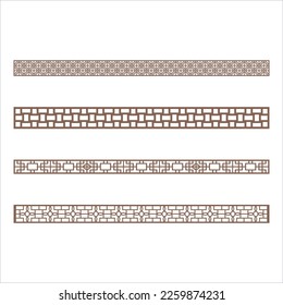 vector of stripe, border design eaves for CNC cutting plasma laser cutting eaves used for exteriors on the roof. Seamless vector lotus flower border design