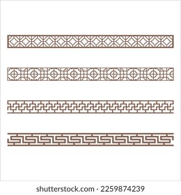 vector of stripe, border design eaves for CNC cutting plasma laser cutting eaves used for exteriors on the roof. Seamless vector lotus flower border design