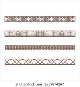 vector de rayas, hojas de diseño de borde para cortadoras láser de plasma CNC utilizadas para exteriores en el techo. Diseño de borde de flor de loto sin vectores