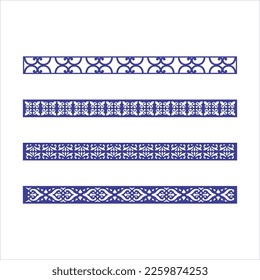 vector of stripe, border design eaves for CNC cutting plasma laser cutting eaves used for exteriors on the roof. Seamless vector lotus flower border design