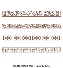 vector of stripe, border design eaves for CNC cutting plasma laser cutting eaves used for exteriors on the roof. Seamless vector lotus flower border design