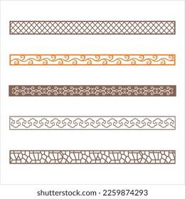 vector of stripe, border design eaves for CNC cutting plasma laser cutting eaves used for exteriors on the roof. Seamless vector lotus flower border design