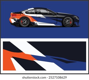 Vector stripe design for car wrap design  with illustration Vehicle Template