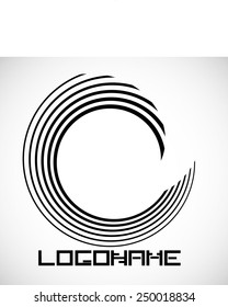 Vector Stripe Logo Design Template . Spiral Shape Cycle Creative Symbols . Wave Icon Collection .