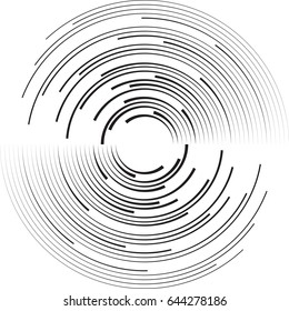 Vector Stripe Logo Design Template. Circle Shape Cycle Creative Symbols.