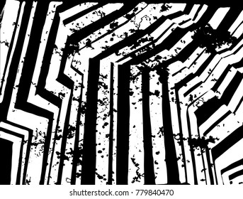 Vector stripe pattern. Grunge black-white background
