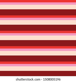 Vector stripe pattern, retro style with horizontal stripes. Vintage 1960s 1970s fashion textile design. Abstract geometric background, print for fabric surface and interior decor.